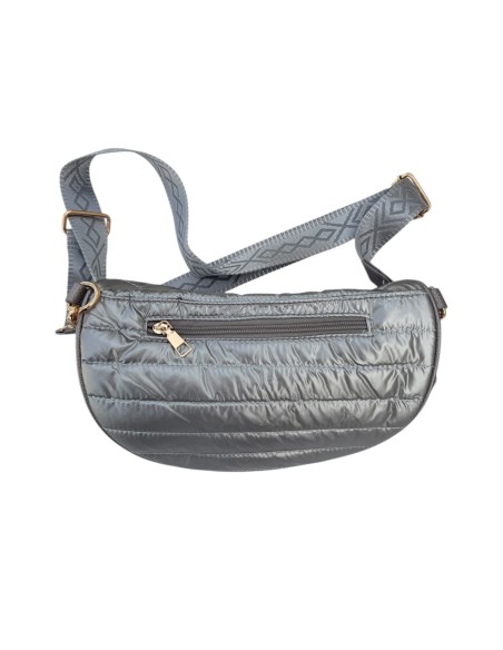 Sac banane matelassé effet doudoune et sangle géométrique