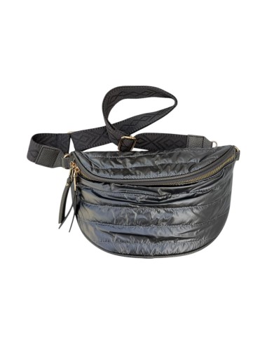 Sac banane matelassé effet doudoune et sangle géométrique