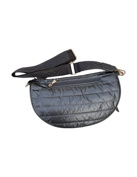 Sac banane matelassé effet doudoune et sangle géométrique