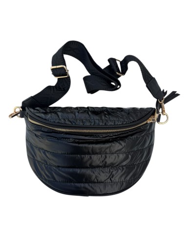 Sac banane matelassé effet doudoune et sangle géométrique