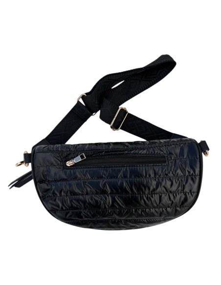 Sac banane matelassé effet doudoune et sangle géométrique