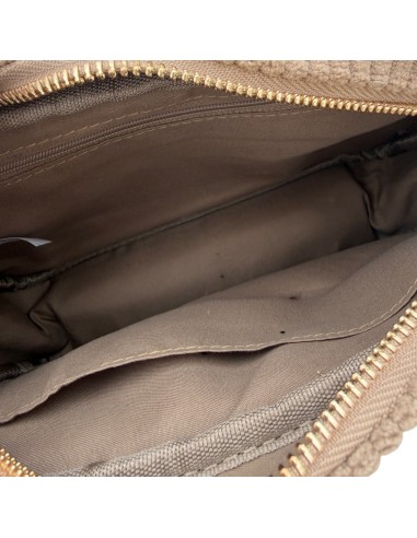 Sac besace en velours côtelé et sangle géométrique