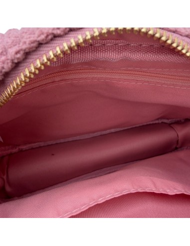 Sac besace en velours côtelé et sangle géométrique