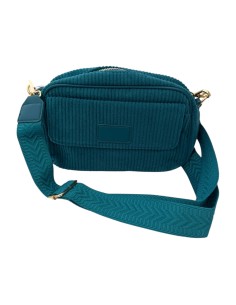 Sac besace en velours côtelé et sangle géométrique