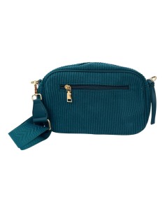 Sac besace en velours côtelé et sangle géométrique 2