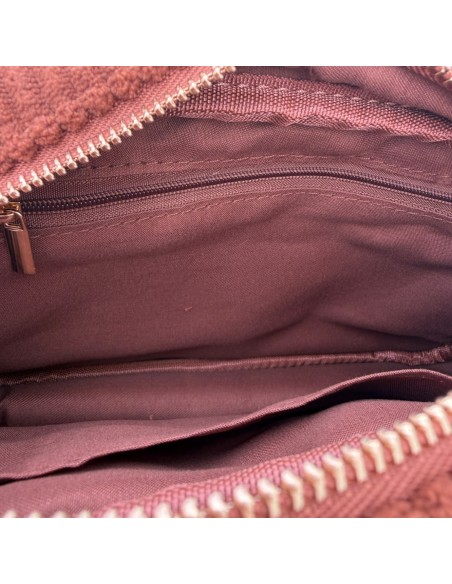 Sac besace en velours côtelé et sangle géométrique