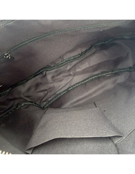 Sac demi-lune en velours côtelé et sangle tissée